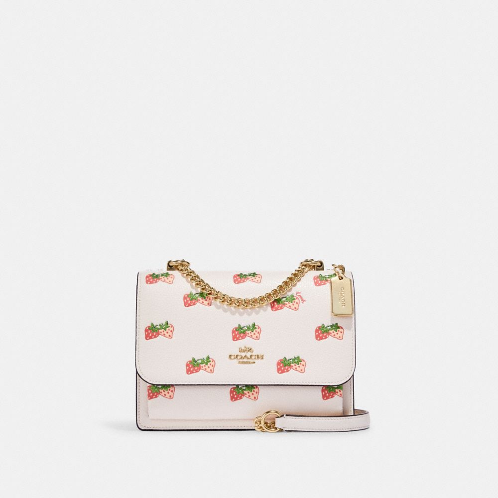 COACH CB599 Klare Crossbody With Strawberry Print GOLD/CHALK MULTI