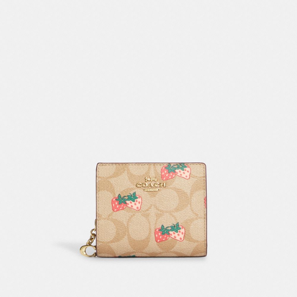 SNAP WALLET IN SIGNATURE CANVAS WITH STRAWBERRY PRINT