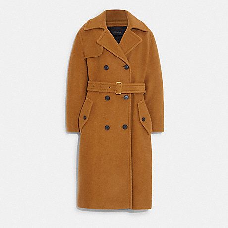 COACH CB626 Wool Trench Camel