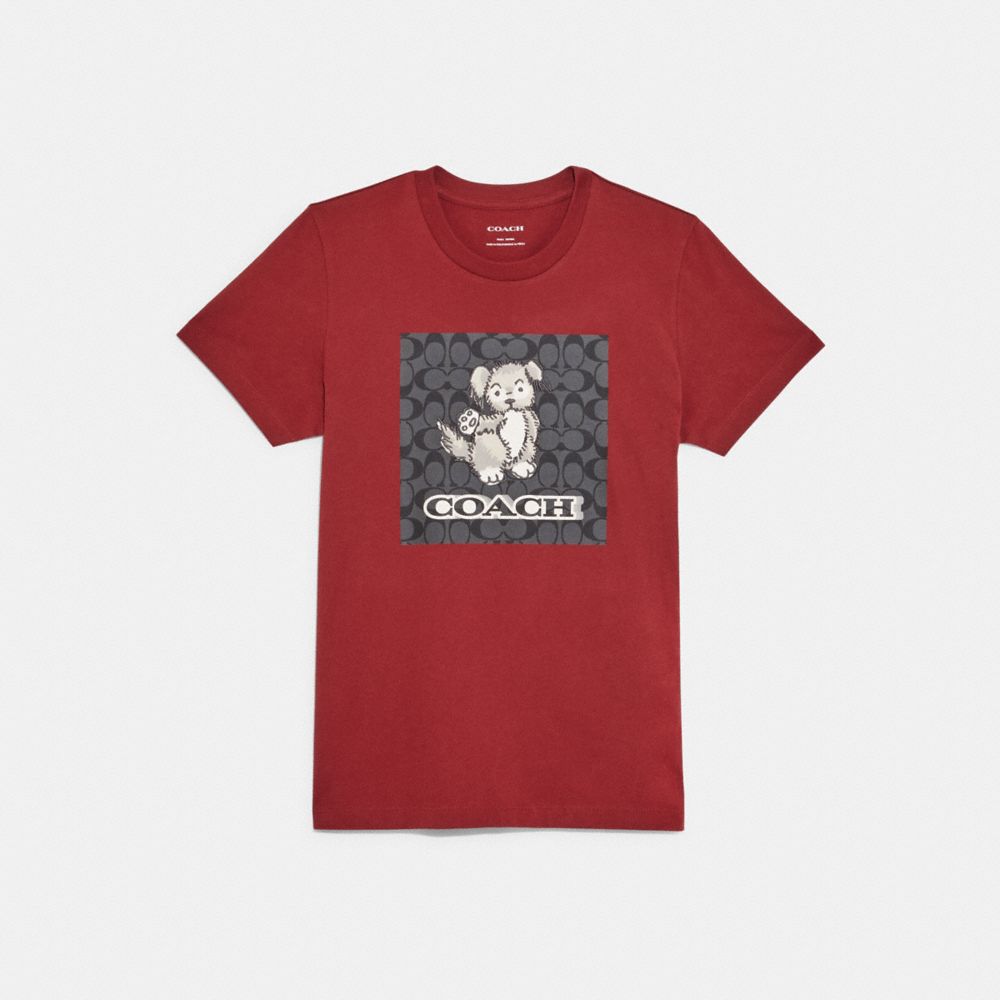 COACH CB634 Signature Creatures T Shirt In Organic Cotton 1941 RED