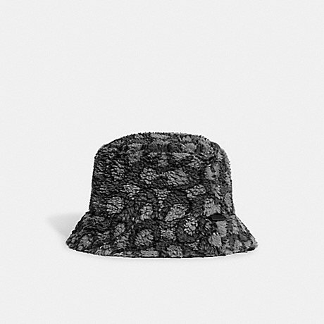 COACH CB657 Signature Sherpa Bucket Hat Black-W/-Graphite-Sig