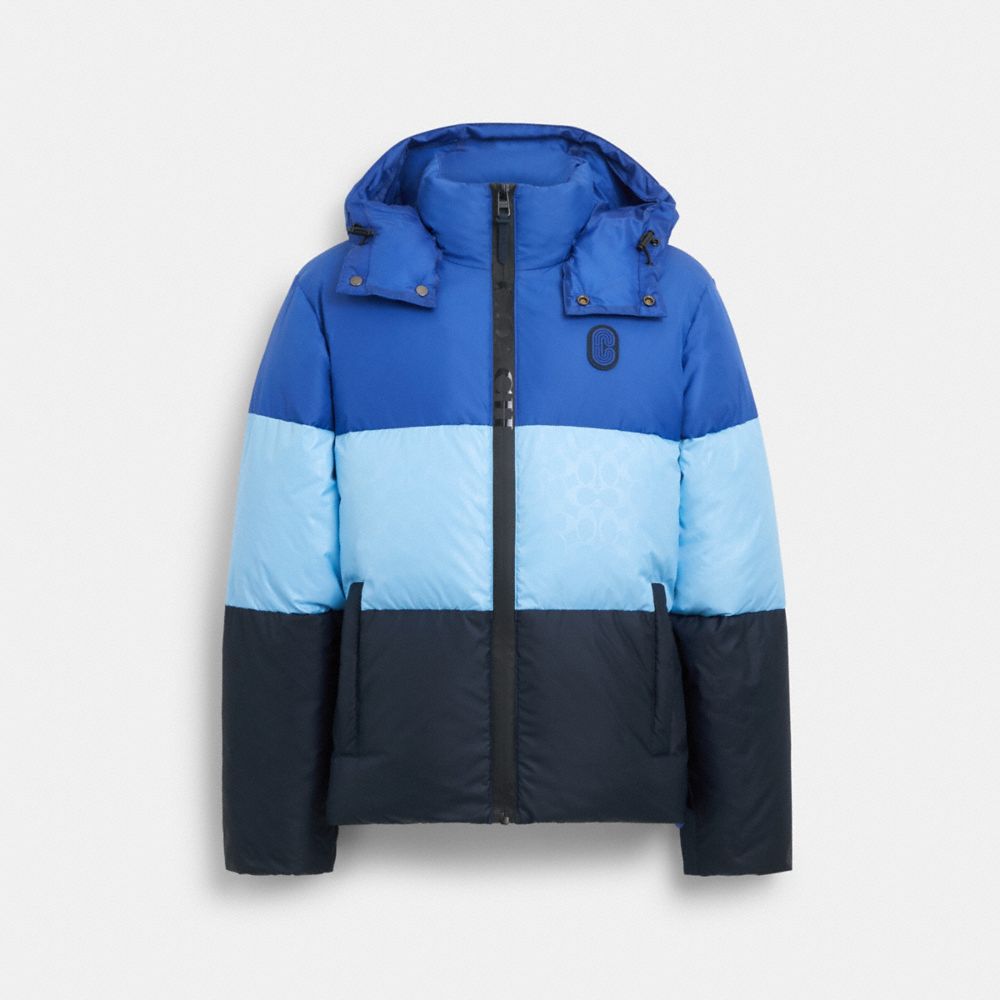 Colorblock Down Jacket - CB661 - Royal Blue Multi