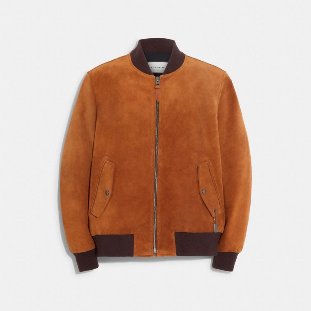 COACH CB667 Suede Bomber RICH SADDLE