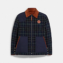 Quilted Plaid Jacket - CB668 - Navy/Green Multi