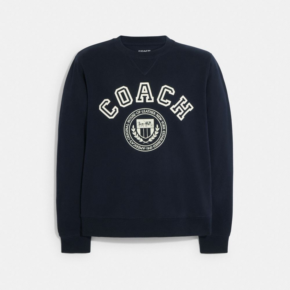 Varsity Crewneck Sweatshirt - CB671 - Midnight Navy