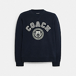 COACH CB671 Varsity Crewneck Sweatshirt MIDNIGHT NAVY