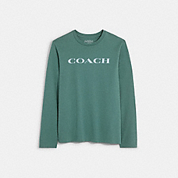 COACH CB672 Essential Long Sleeve T Shirt In Organic Cotton COOL GREY