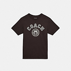 COACH CB674 Varsity Crest T Shirt In Organic Cotton OXBLOOD