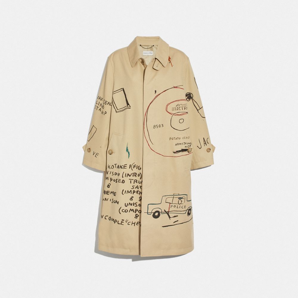COACH CB677 Coach X Jean Michel Basquiat Trench Coat BEIGE