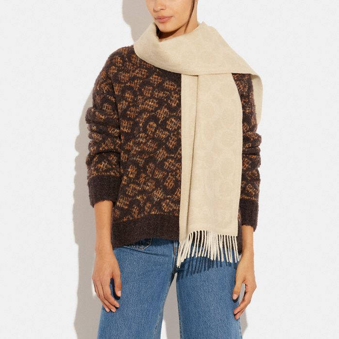 REVERSIBLE SIGNATURE CASHMERE MUFFLER