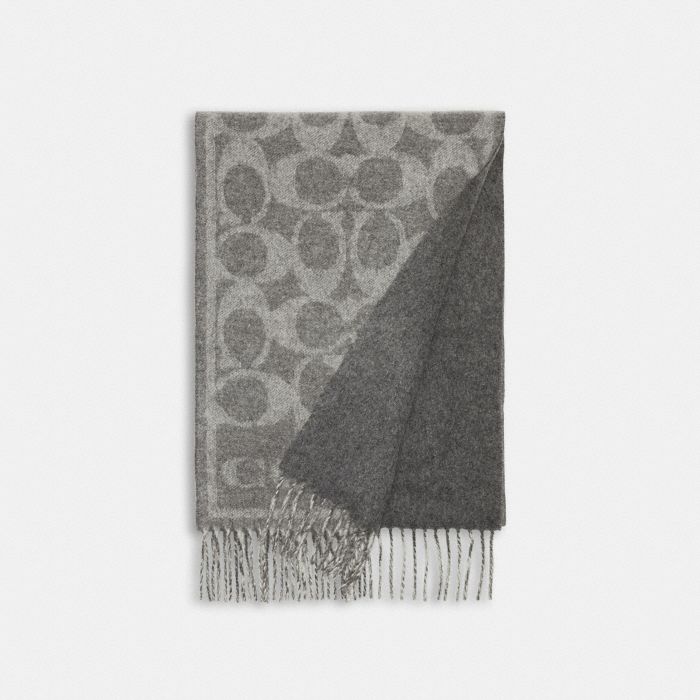 REVERSIBLE SIGNATURE CASHMERE MUFFLER