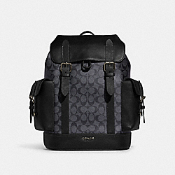 COACH CB839 Hudson Backpack In Signature Canvas GUNMETAL/CHARCOAL/BLACK