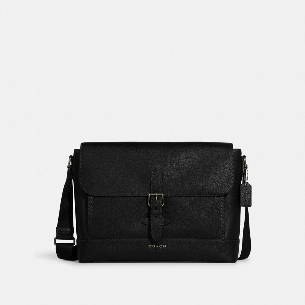 COACH CB841 Hudson Messenger GUNMETAL/BLACK