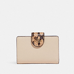 Medium Corner Zip Wallet In Colorblock - CB866 - Gold/Ivory Multi