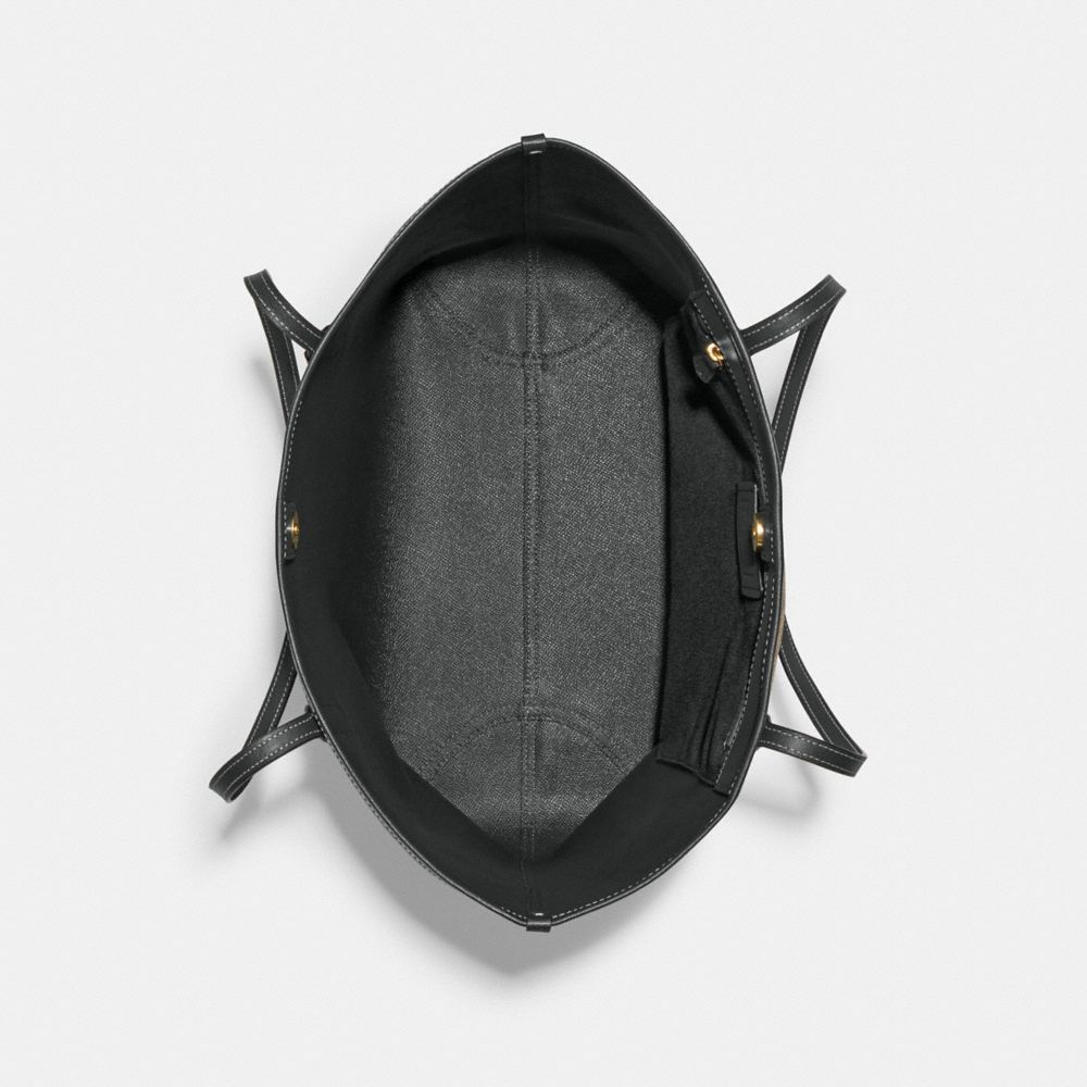 CITY TOTE IN SIGNATURE CANVAS WITH VARSITY MOTIF