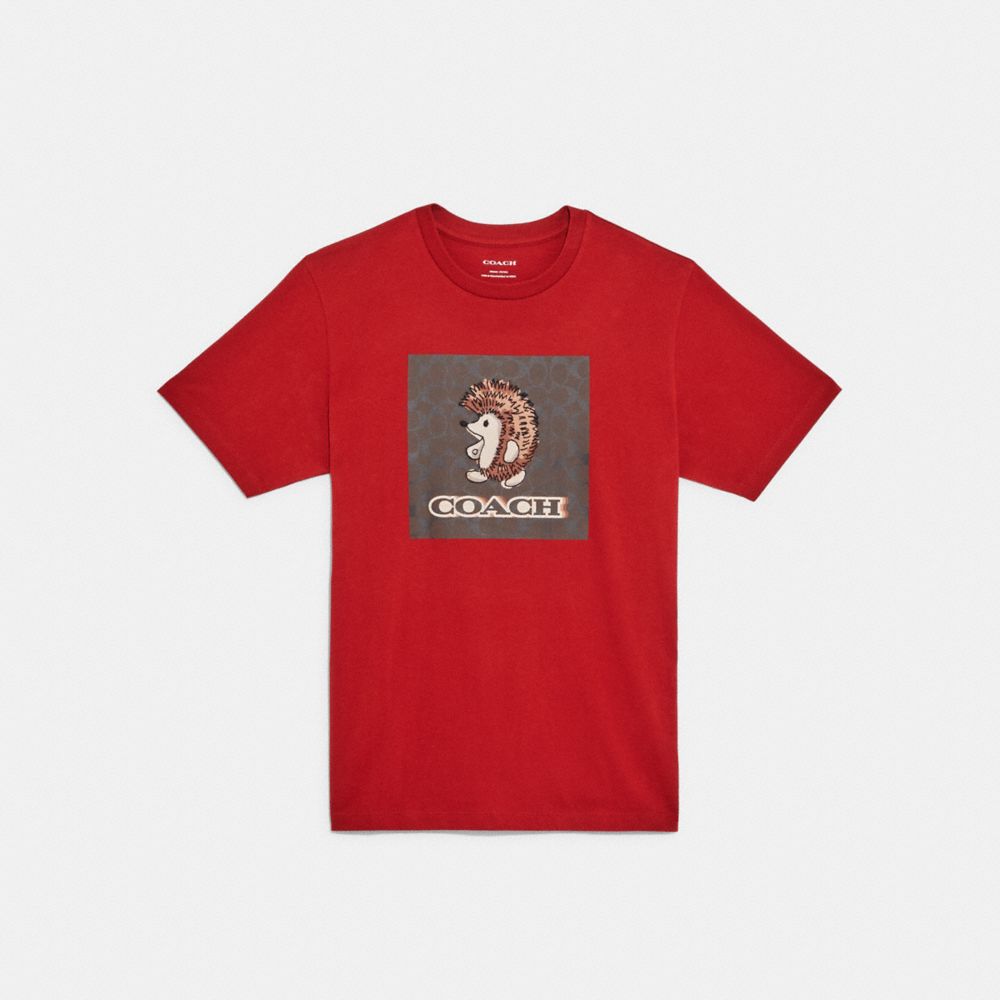 COACH CB891 Signature Creatures T Shirt In Organic Cotton Red