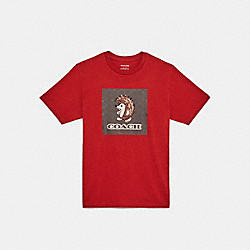COACH CB891 Signature Creatures T Shirt In Organic Cotton RED