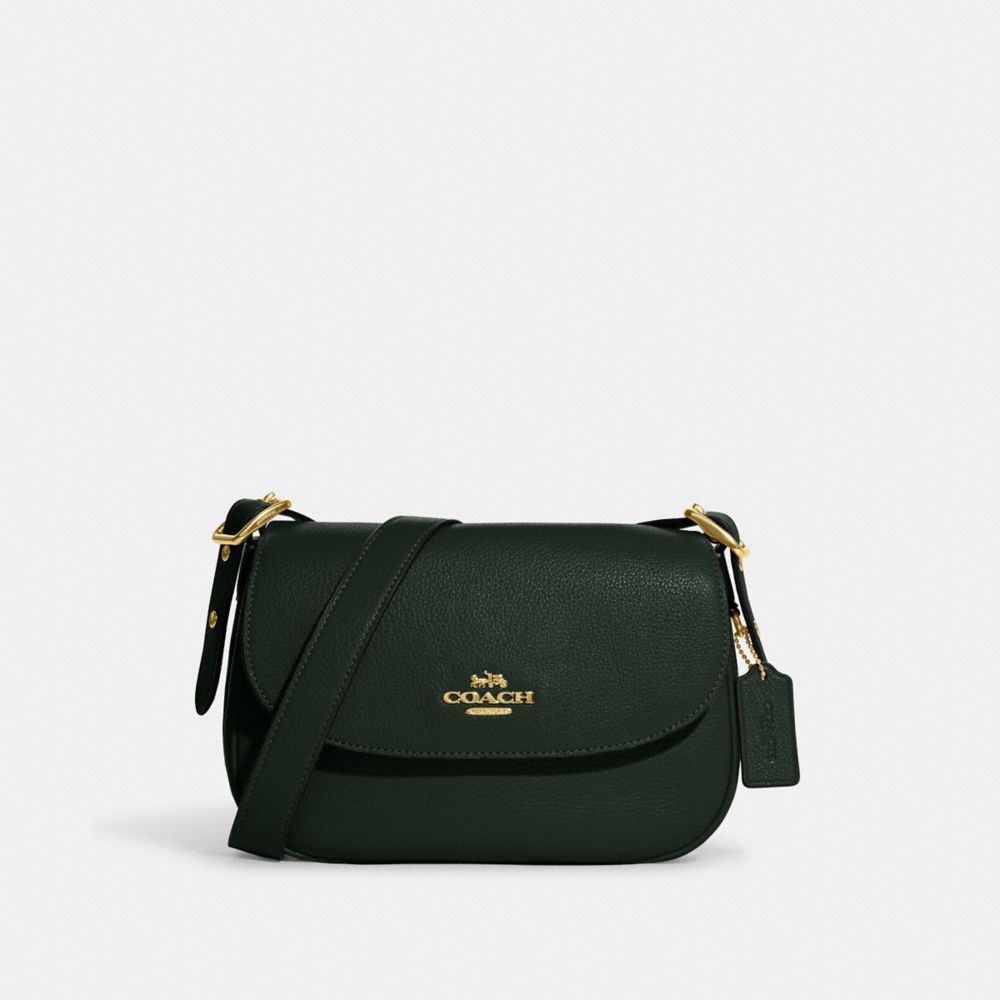 COACH CB896 Macie Saddle Bag GOLD/AMAZON GREEN