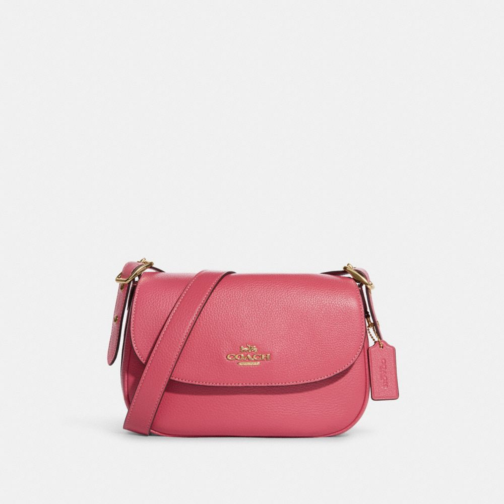 COACH CB896 Macie Saddle Bag GOLD/WATERMELON