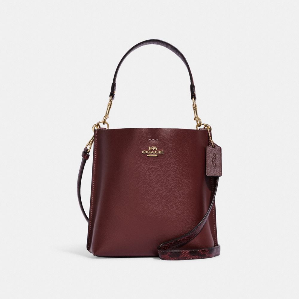 COACH CB901 Mollie Bucket Bag 22 Gold/Wine Multi