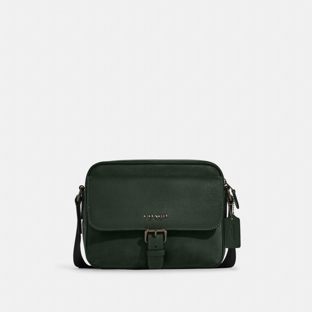 COACH CB906 Hudson Crossbody Gunmetal/Amazon Green