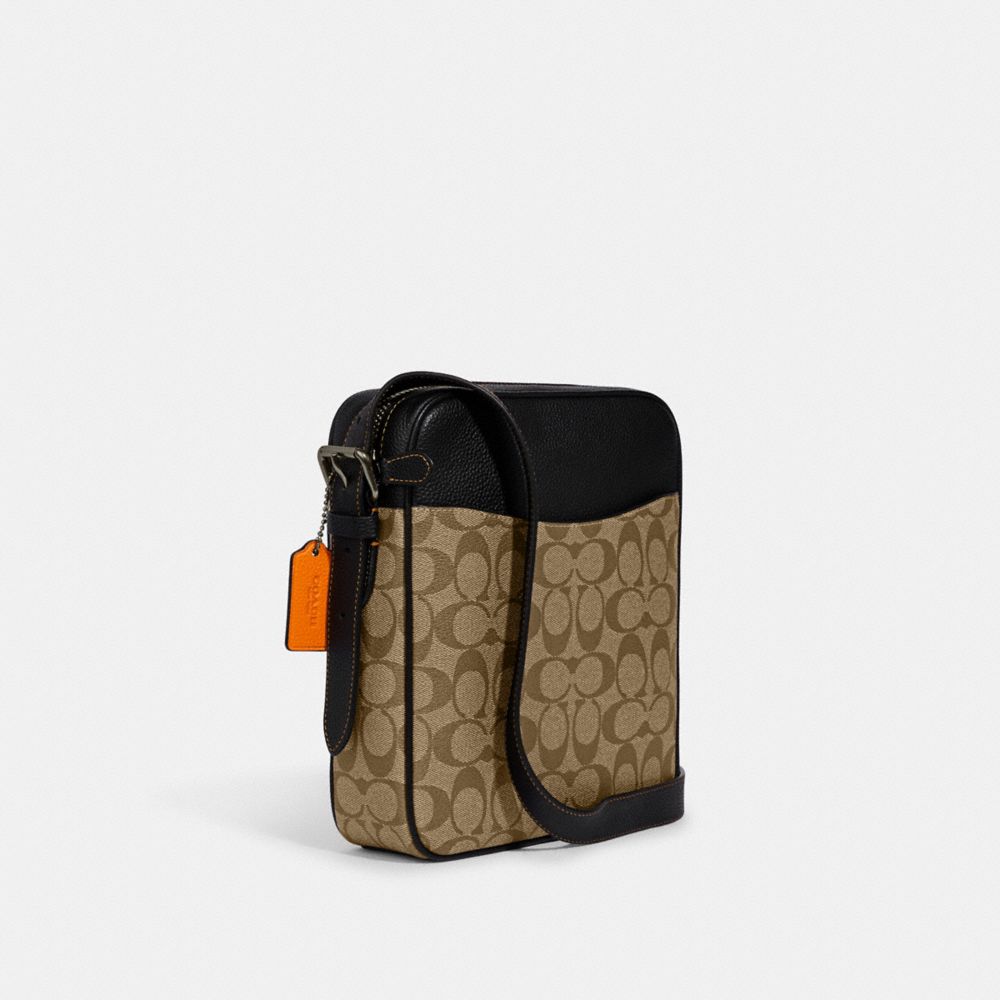 HUDSON CROSSBODY 21 IN SIGNATURE CANVAS WITH VARSITY STRIPE