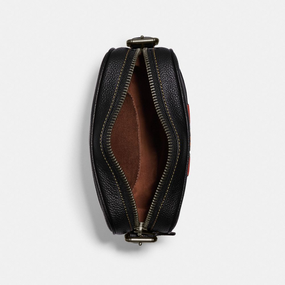 HUDSON CROSSBODY 21 IN SIGNATURE CANVAS WITH VARSITY STRIPE