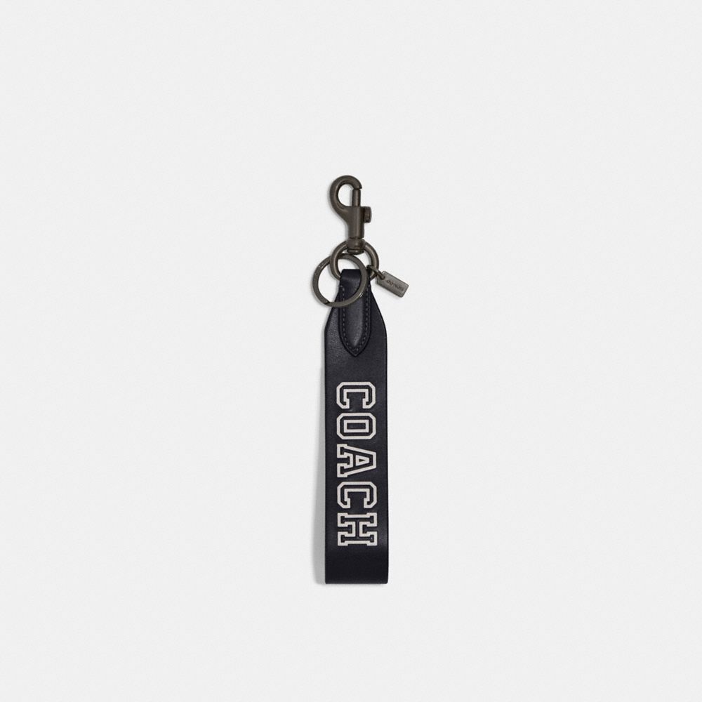 Loop Key Fob With Varsity Motif - CB926 - Gunmetal/Midnight Navy Multi