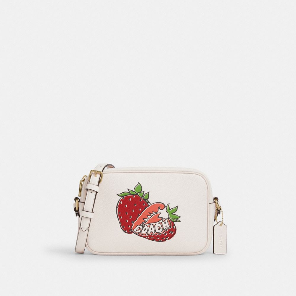 Jamie Camera Bag With Strawberry Graphic - CBA65 - Gold/Chalk Multi