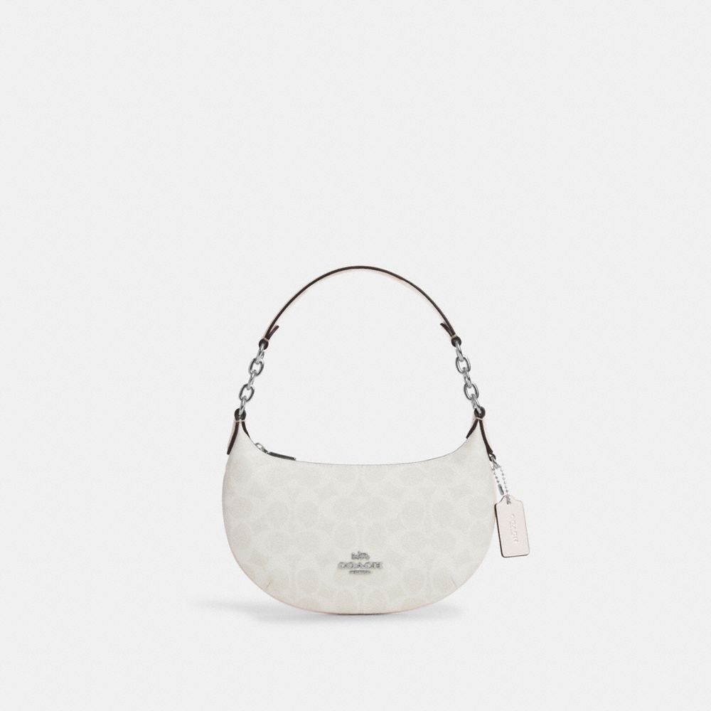COACH CBA79 Mini Payton Bag In Signature Canvas SV/WHITE/CHALK