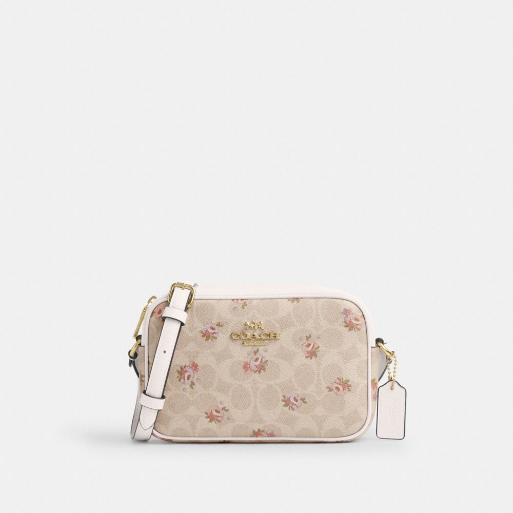 COACH CBA86 Mini Jamie Camera Bag In Signature Canvas With Floral Print GOLD/SAND MULTI
