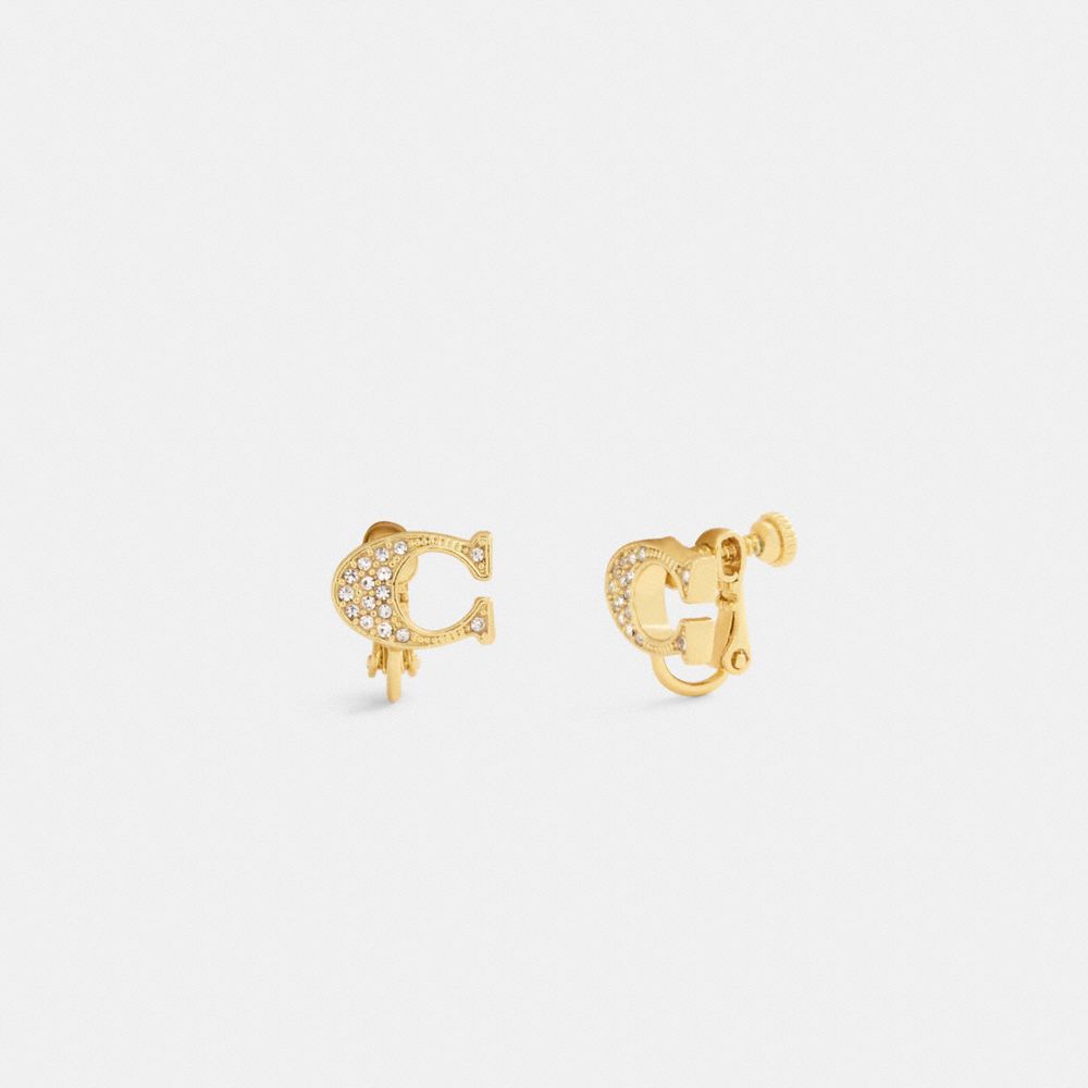 COACH CBB50 Signature Clip-on Earrings GOLD