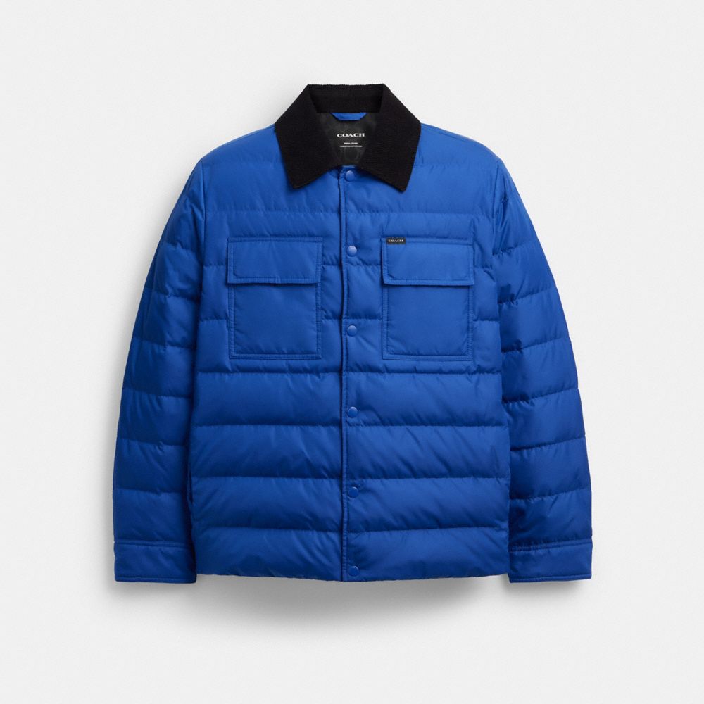 Lightweight Shirt Down Jacket In Recycled Polyester - CBB59 - Blue