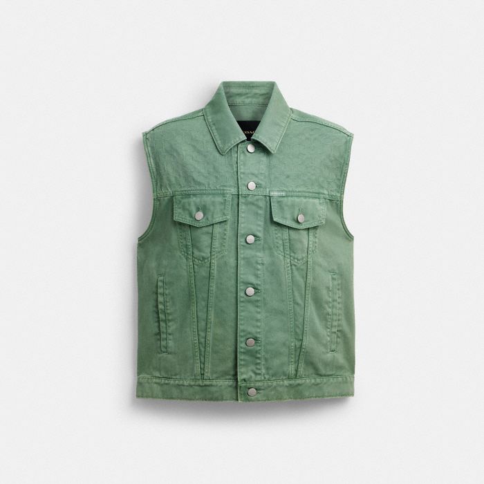 DENIM VEST GREEN