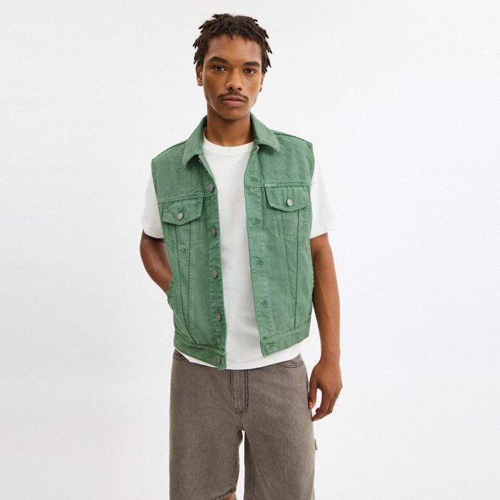 DENIM VEST GREEN