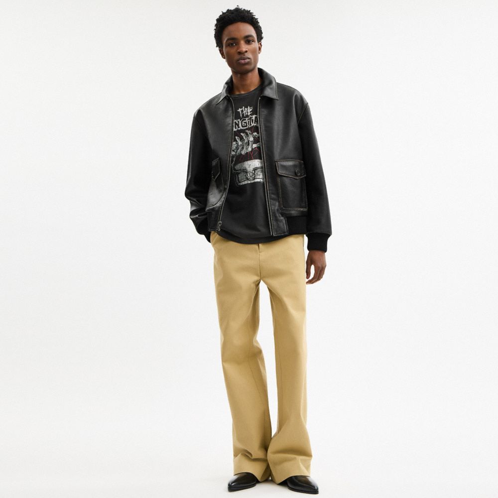 復古皮革BOMBER外套