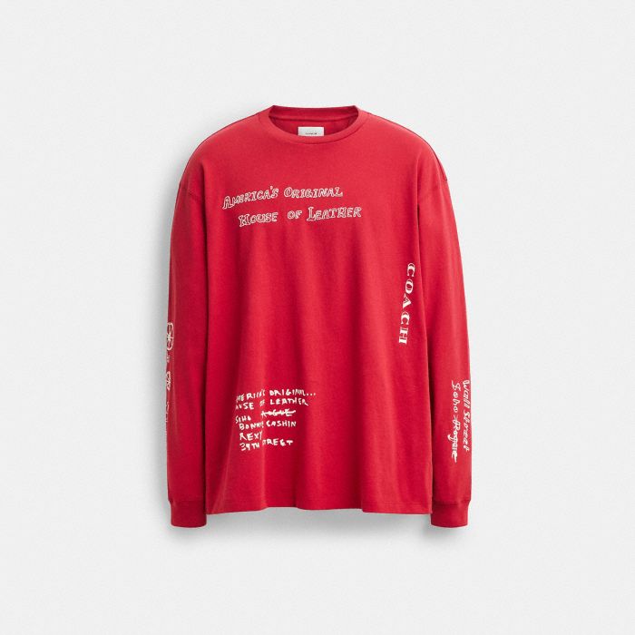 SKETCH HORSE AND CARRIAGE LONG SLEEVE T-SHIRT IN ORGANIC COTTON