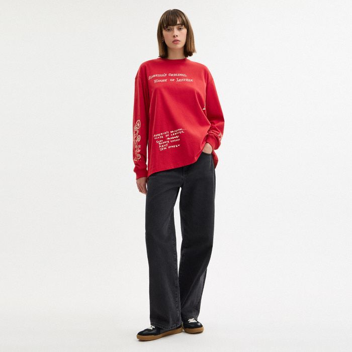 SKETCH HORSE AND CARRIAGE LONG SLEEVE T-SHIRT IN ORGANIC COTTON