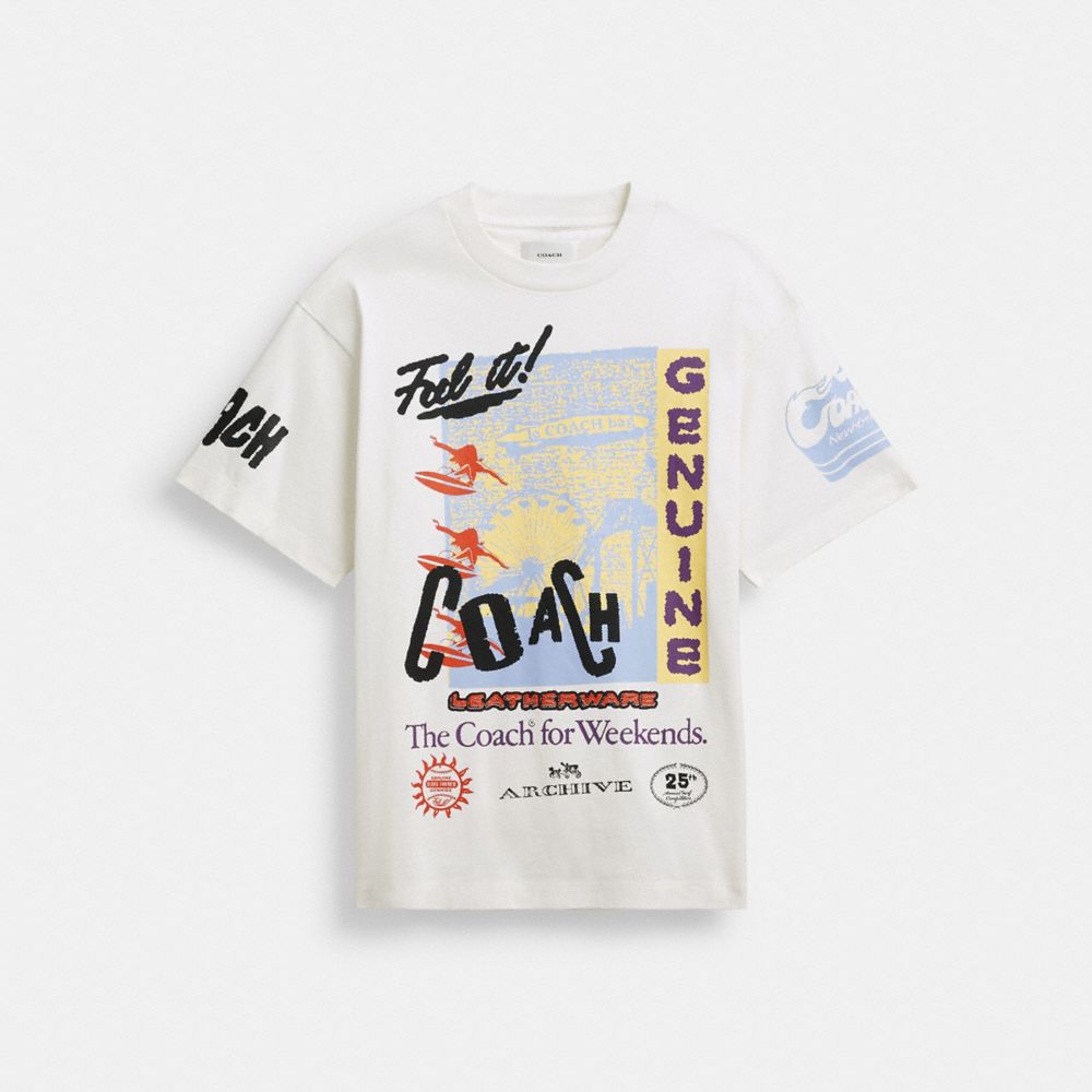 COACH シャツ RELAXED GRAPHIC SURF T-SHIRT