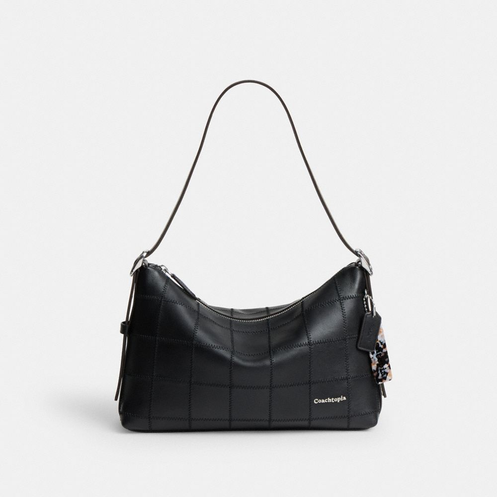 COACH CBE00 Alter/ego Shoulder Bag In Checkerboard Upcrafted Leather BLACK