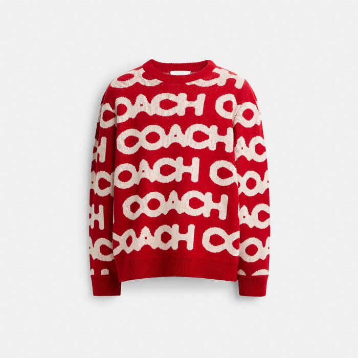 COACH ALLOVER CREWNECK SWEATER