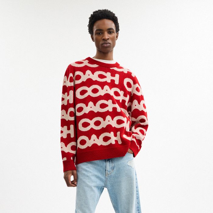 COACH ALLOVER CREWNECK SWEATER