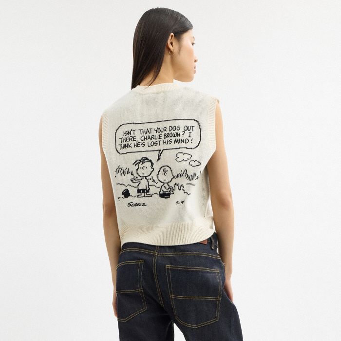 PEANUTS COMIC KNIT VEST