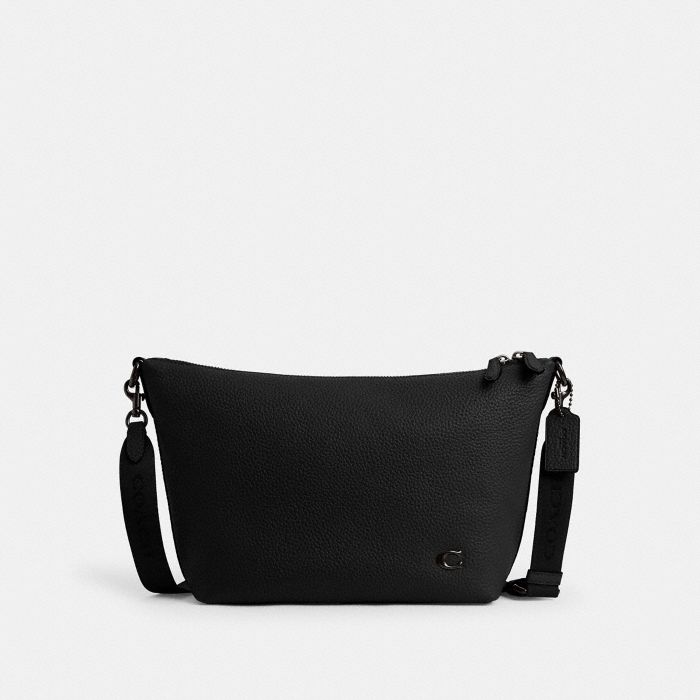 TOP ZIP MESSENGER BAG IN PEBBLE LEATHER