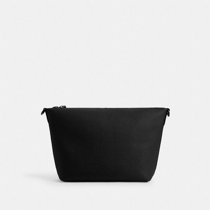 TOP ZIP MESSENGER BAG IN PEBBLE LEATHER