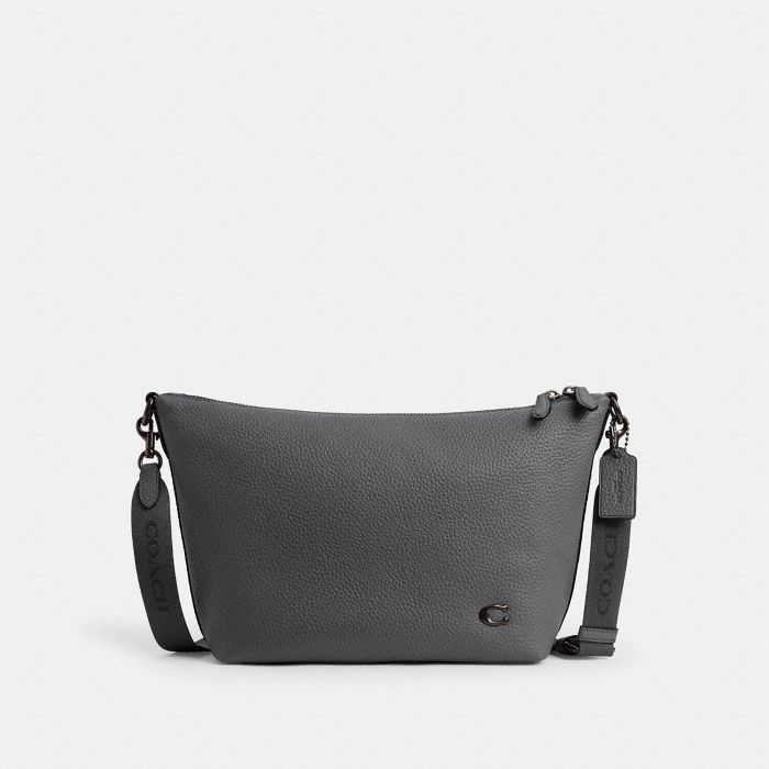 TOP ZIP MESSENGER BAG IN PEBBLE LEATHER