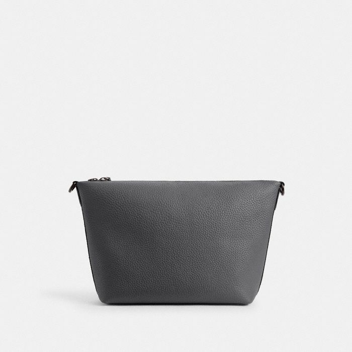 TOP ZIP MESSENGER BAG IN PEBBLE LEATHER