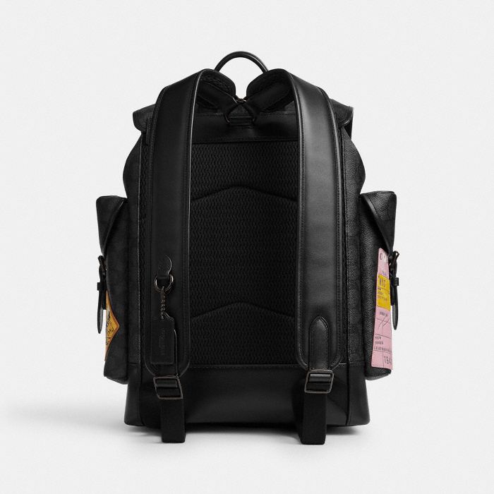 HITCH BACKPACK IN SIGNATURE CANVAS WITH PATCHES
