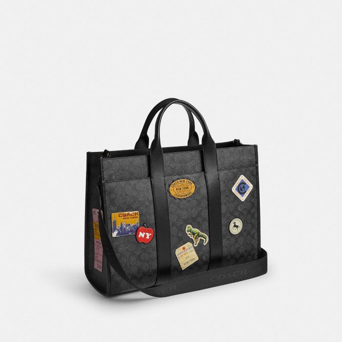 WESLEY TOTE IN SIGNATURE CANVAS WITH PATCHES