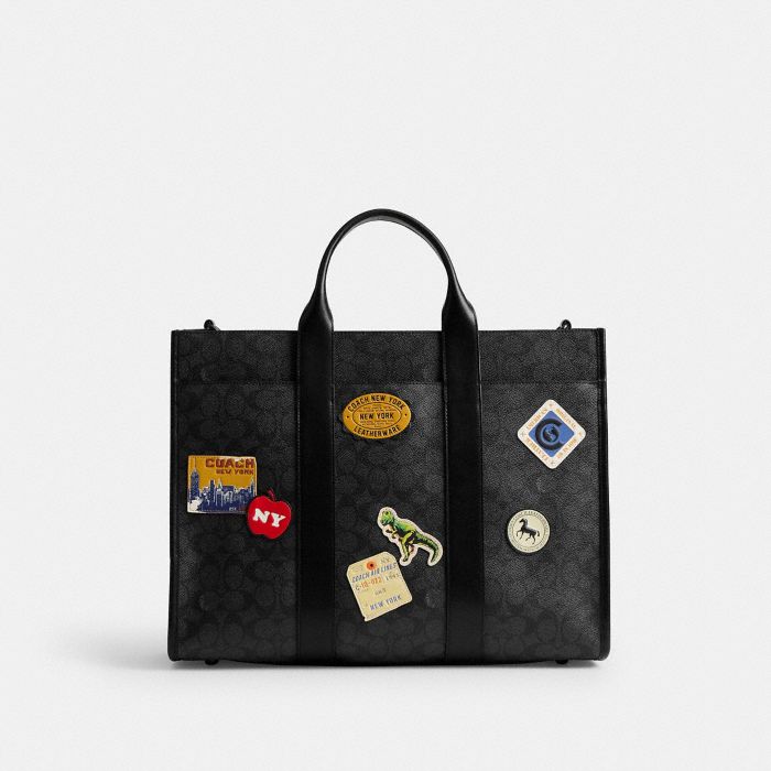 WESLEY TOTE IN SIGNATURE CANVAS WITH PATCHES